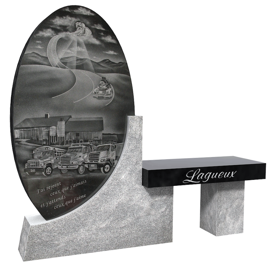 Benches with Recessed Urns Milano Monuments